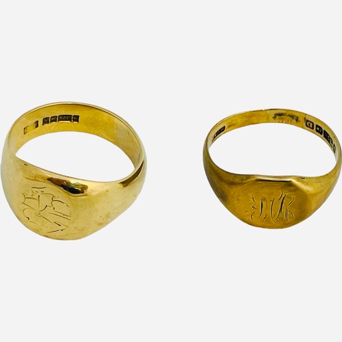 170 - Two various 9ct gold signet rings, 12.3 grams.