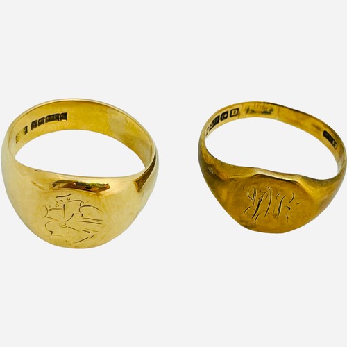 170 - Two various 9ct gold signet rings, 12.3 grams.