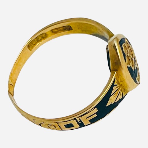 176 - A 15ct gold and enamel mourning ring (af), together with various silver jewellery, and costume jewel... 