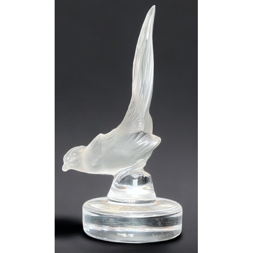 17 - A set of eight Lalique Glass Bird Menu/Place Card Holders, all with etched 'Lalique, France' marks, ... 