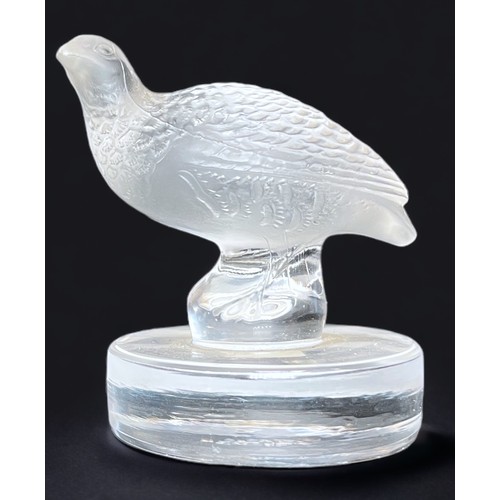 17 - A set of eight Lalique Glass Bird Menu/Place Card Holders, all with etched 'Lalique, France' marks, ... 