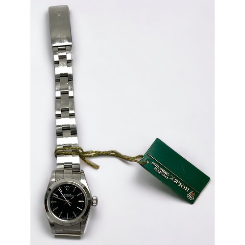 109 - A ladies stainless steel Rolex Oyster Perpetual, model 67180, C.1993, with calibre 2130 automatic mo... 