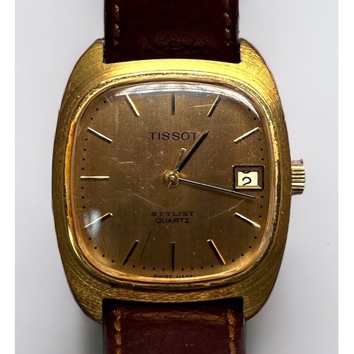 106 - Two various gents Tissot wristwatches, comprising a Seastar Seven and a gold-plated Stylist Quartz, ... 