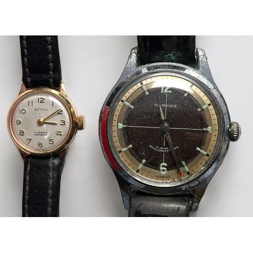 105 - A collection of assorted wristwatches comprising a gold-plated Smiths example, boxed, a gents stainl... 