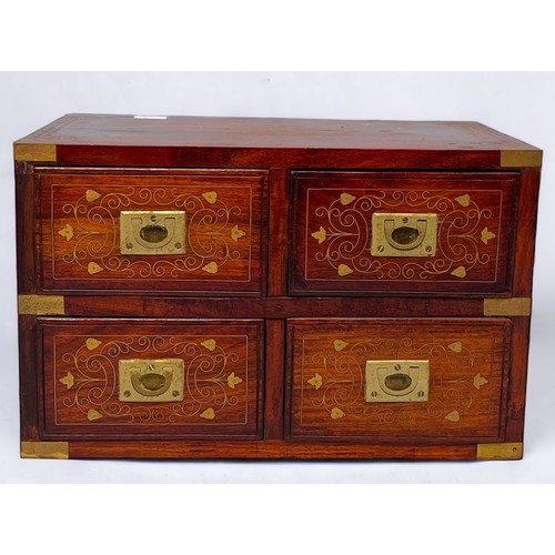 291 - A 19th century brass-bound walnut writing slop, a parquetry and walnut ladies sewing box and mahogan... 