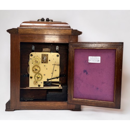 398 - A 'Thwaites & Reed' eight-day striking and chiming mantel clock, with later Tander DA-010 movement w... 