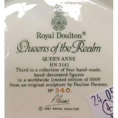 28 - Four Royal Doulton porcelain figures from the ‘Queens of the Realm’ series modelled by Pauline Parso... 