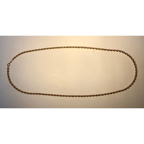 237 - A 9ct gold rope twist chain, gross weight approximately 7.7g