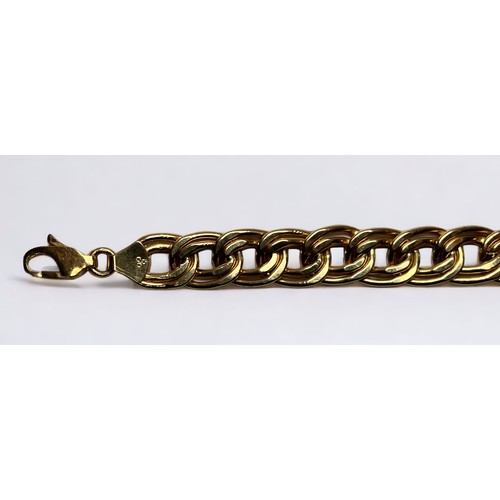 225 - An 18ct gold double curb style link bracelet, gross weight approximately 13.7g