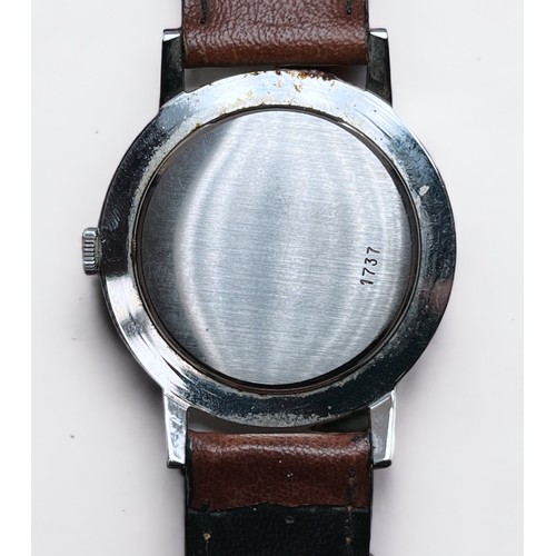 124 - A gents stainless steel Tudor Royal wristwatch, c.1950’s, the silvered dial with gilt batons denotin... 