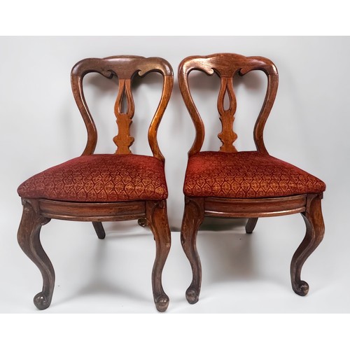 549 - Nine assorted dining chairs including four various Victorian balloon back chairs, a set of four matc... 