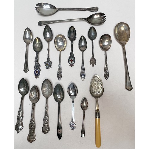 63 - A small quantity of ornate silver souvenir spoons comprising Maine, Canada, Bermuda, Halifax, Bar Ha... 