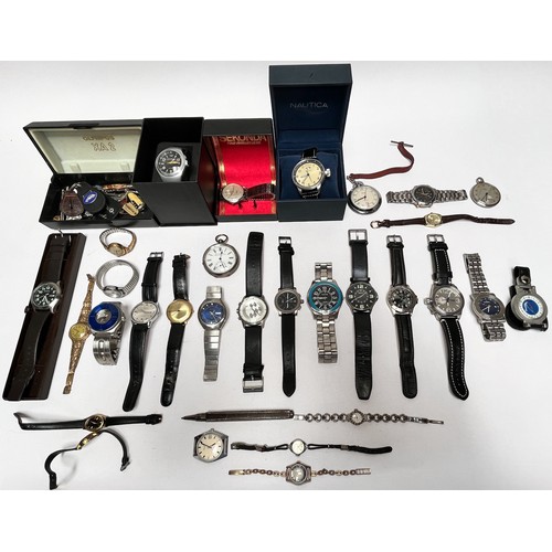 99 - A good collection of assorted wristwatches, various gents watches including a Seiko EL-370, a gold-p... 