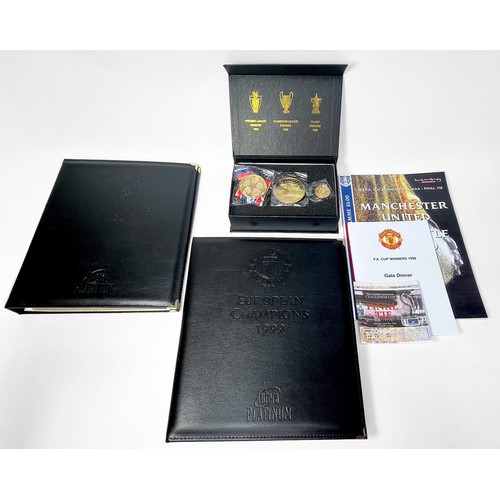 338 - Two limited edition Futera Platinum Manchester United European Champions 1999 & The Treble 1999 card... 