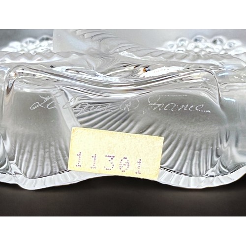 10 - A Lalique 'Two Flowers' pattern perfume bottle, etched mark to base and numbered paper label, Laliqu... 