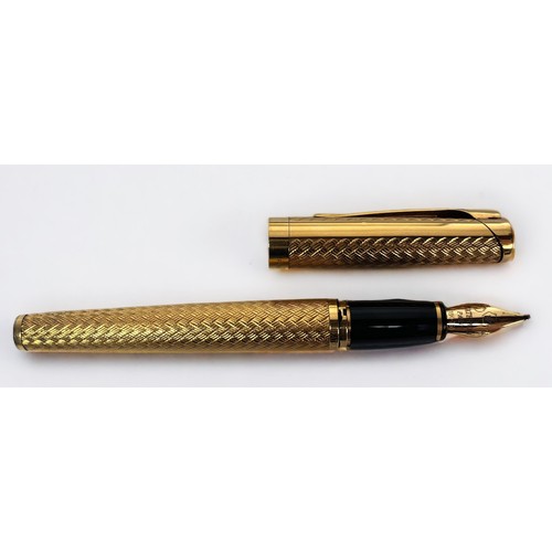 301 - A vintage gold-plated Waterman fountain pen, with 18ct gold nib, in branded box