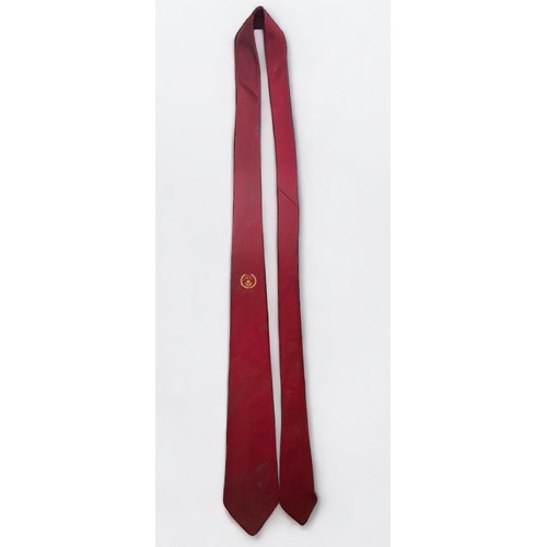 336 - A red tie, believed to have previously belonged to Portsmouth FC legend, former player and manager, ... 