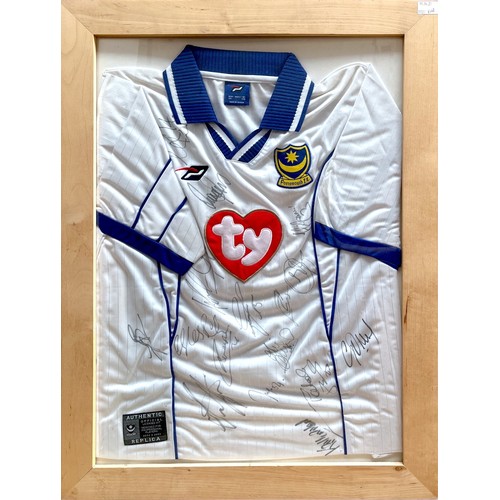 337 - A signed 2002/03 Pompey Sport replica Portsmouth F.C. white away shirt from the season the club was ... 