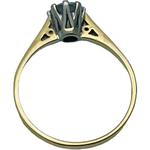 194 - An 18ct yellow gold solitaire diamond ring, claw set with a round brilliant cut diamond, estimated 0... 