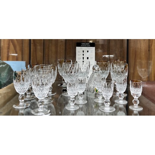 41 - A collection of Waterford Crystal ‘Colleen’ pattern glassware, softly rounded with delicate oval and... 