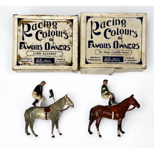 358 - Two Britains ‘Racing Colours of Famous Owners’ mounted lead figures, comprising Sir Hugo Cunliffe-Ow... 