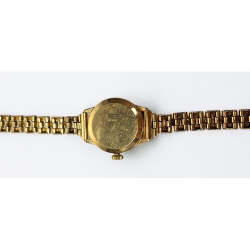 145 - A ladies 9ct gold Bentima Star wristwatch, the silvered dial with Arabic numerals denoting hours, on... 