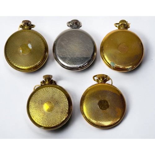 136 - Five assorted white and yellow metal open-face pocket watches, one a Triumph example, each with keyl... 