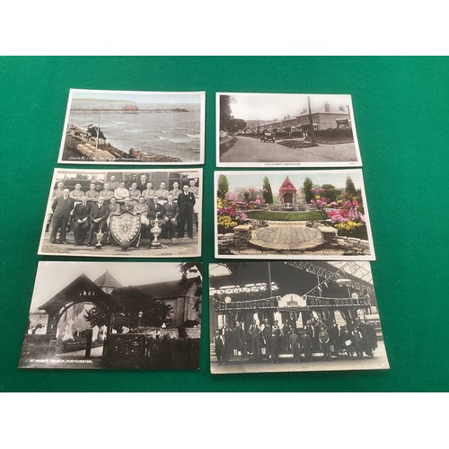 277 - Two small albums containing old postcards, a bag with various cigarette cards, a picture of HMS vict... 