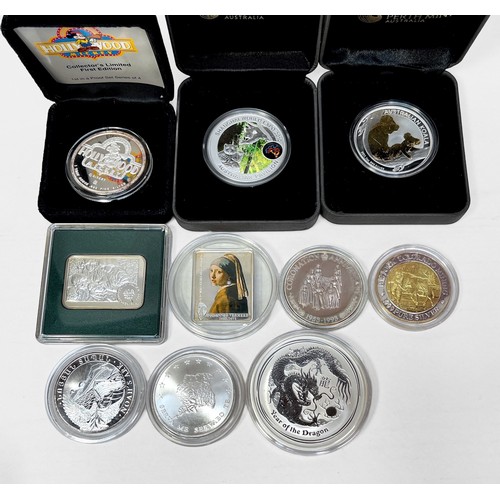 263 - Year of The Dragon 2012 2oz .999 Silver Aus 2 Dollars, Rep-of-Armenia 1oz coin Ag.999 (Noah's Ark), ... 