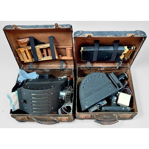 323 - A Johnson Optiscope projector in fitted case, together with another projector and a collection of ap... 