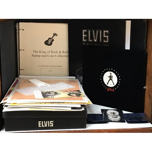 385 - A collection of DeAgostini Elvis Presley fan club collectables and reproduction ephemera, including ... 