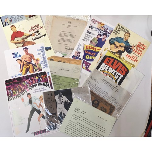 385 - A collection of DeAgostini Elvis Presley fan club collectables and reproduction ephemera, including ... 