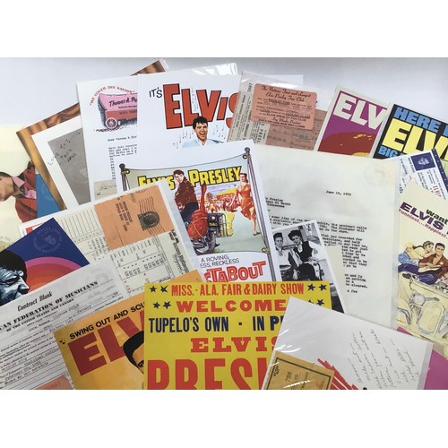 385 - A collection of DeAgostini Elvis Presley fan club collectables and reproduction ephemera, including ... 