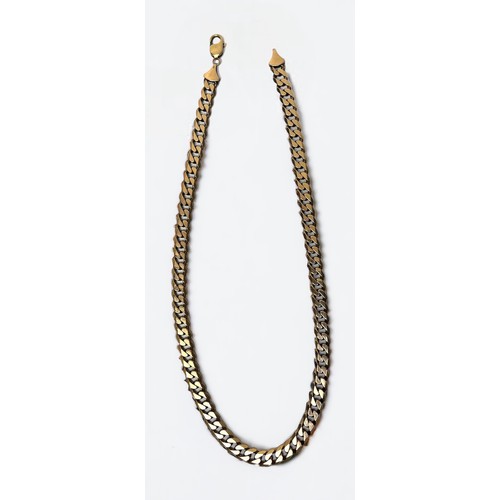 171 - A 9ct gold curb chain, 52.5cm long including clasps, gross weight approximately 73.5g