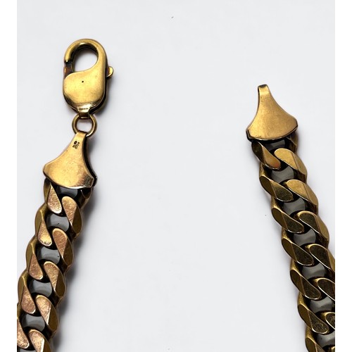 171 - A 9ct gold curb chain, 52.5cm long including clasps, gross weight approximately 73.5g