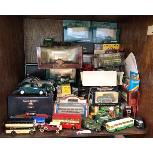 348 - A collection of approximately 40 boxed and loose, scale model die-cast vehicles, examples including ... 