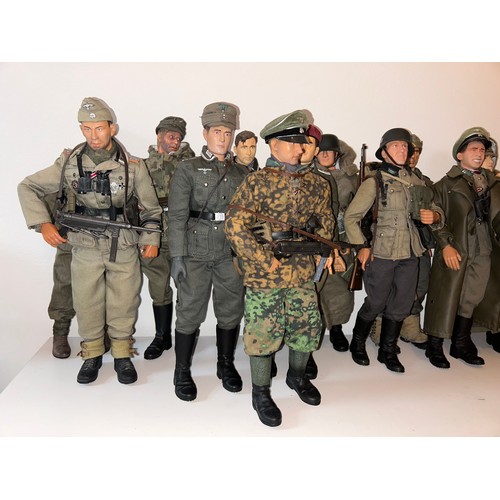 366 - A collection of fourteen assorted early Dragon Models 1/6 scale military action figures, modelled as... 