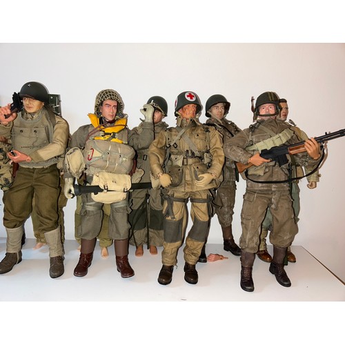 367 - A collection of ten assorted early Dragon Models 1/6 scale military action figures, modelled as WWII... 