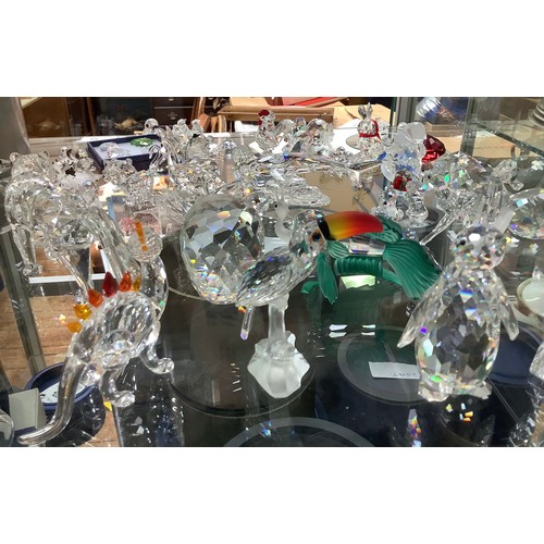 55 - A good collection of approximately 53 Swarovski crystal figures, including a great white shark, a Ch... 