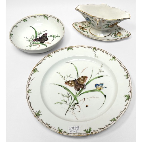 10 - Eleven 19th century Copenhagen 'Botanic' dinner wares, c.1870 - 1890, comprising six plates, two ova... 