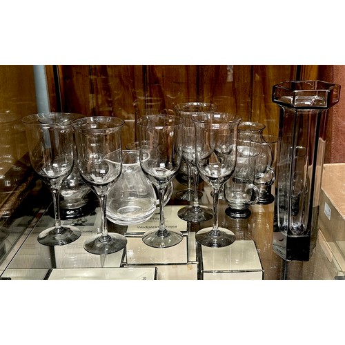 26 - A collection of 34 assorted Wedgwood crystal items including stemmed glasses, jugs and vases etc. pr... 