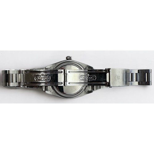 112 - A gents stainless steel Rolex Oysterdate Precision, model 6694, C.1964, the black enamel dial with a... 