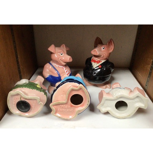 27 - A set of five Wade porcelain NatWest money box pigs (one AF)