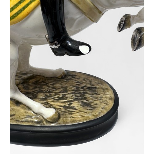 36 - A Beswick pottery Lipizzaner horse and rider ‘2467’, raised on oval base, second version, printed ma... 