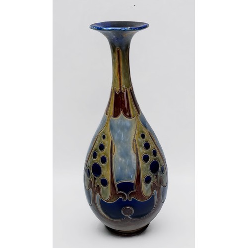 52 - A 19th century Art Nouveau vase by Frank Butler for Royal Doulton, of bulbous form with cylindrical ... 