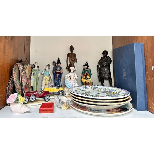 35 - A collection of various assorted ceramics and collectables, to include, two Royal Doulton figures, T... 