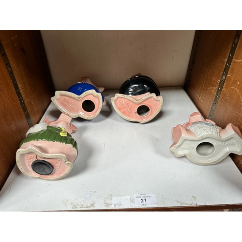 27 - A set of five Wade porcelain NatWest money box pigs (one AF)