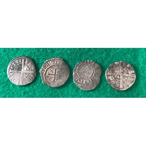 232 - Four British hammered silver coins - pictured left to right are 1) an Edward I (1272-1307) long cros... 