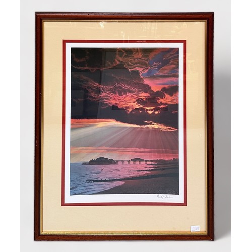 309 - Three various framed colour photographic shore-scapes: Gill Prince, Bosham across the water, signed,... 