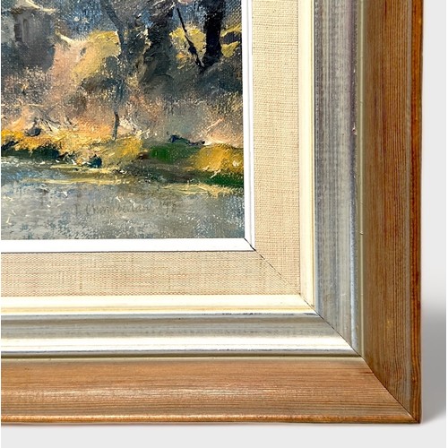 332 - Trevor Chamberlain ROI RSMA (b.1933) ‘Dancing Water, Waterford Marsh’, Country landscape study with ... 